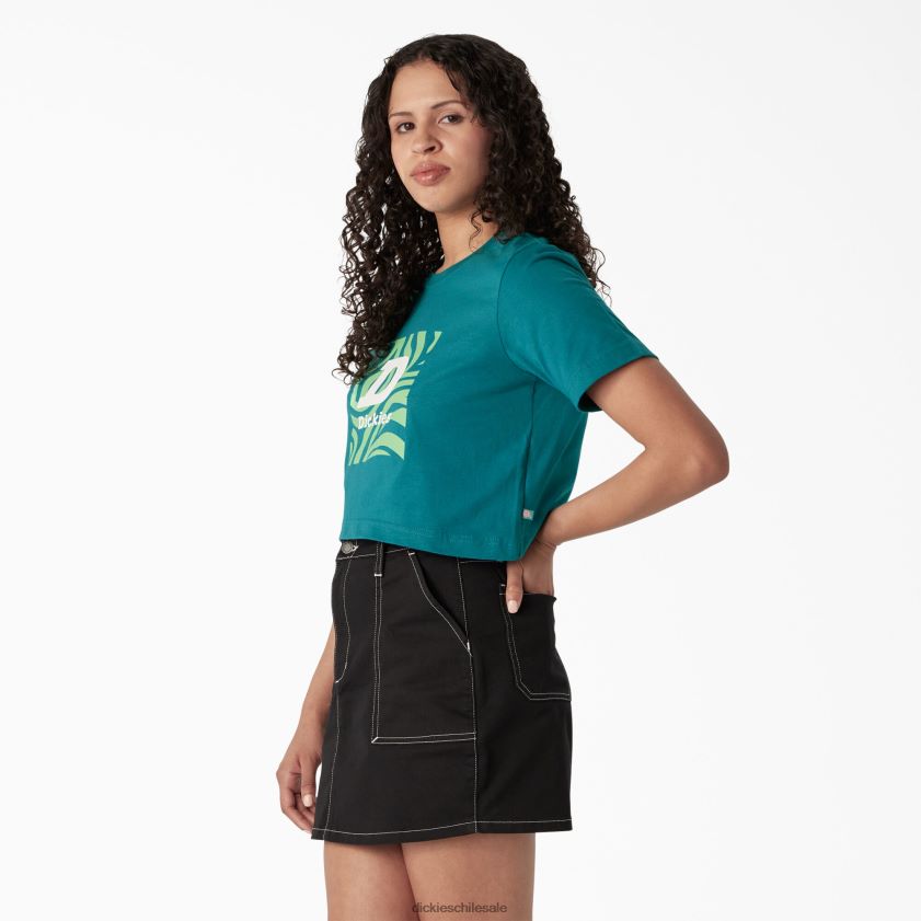 lago profundo (dl2) mujer playera corta con gráfico de cebra Dickies vestir X4H0F2192