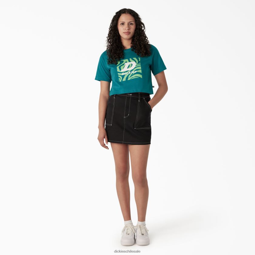 lago profundo (dl2) mujer playera corta con gráfico de cebra Dickies vestir X4H0F2192