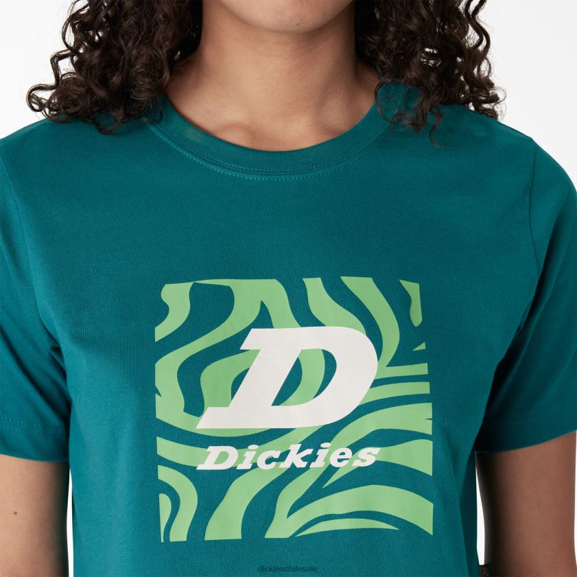 lago profundo (dl2) mujer playera corta con gráfico de cebra Dickies vestir X4H0F2192