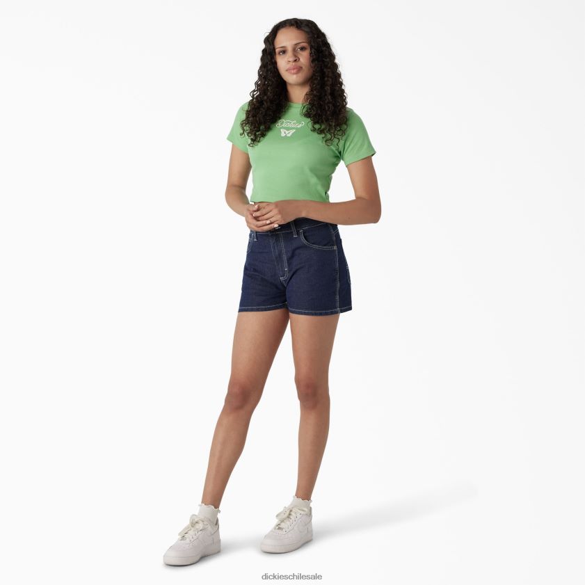menta de manzana (ar2) mujer camiseta corta con gráfico de mariposa para bebé Dickies vestir X4H0F2135