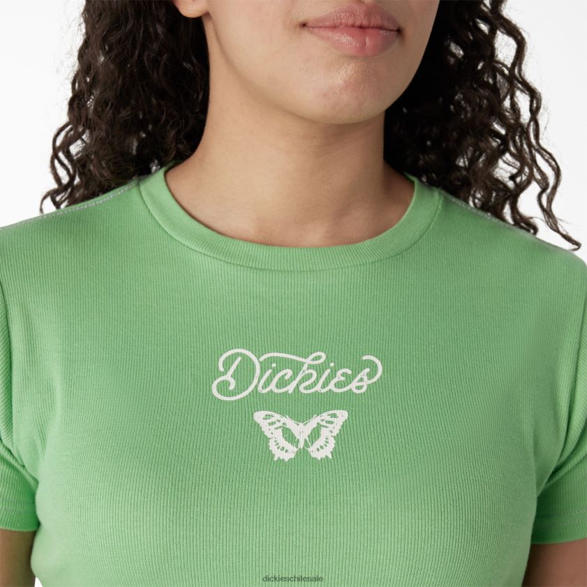 menta de manzana (ar2) mujer camiseta corta con gráfico de mariposa para bebé Dickies vestir X4H0F2135