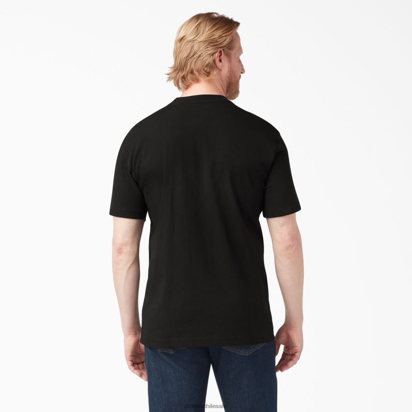 negro (negro) hombres camiseta henley de peso pesado de manga corta Dickies vestir X4H0F635