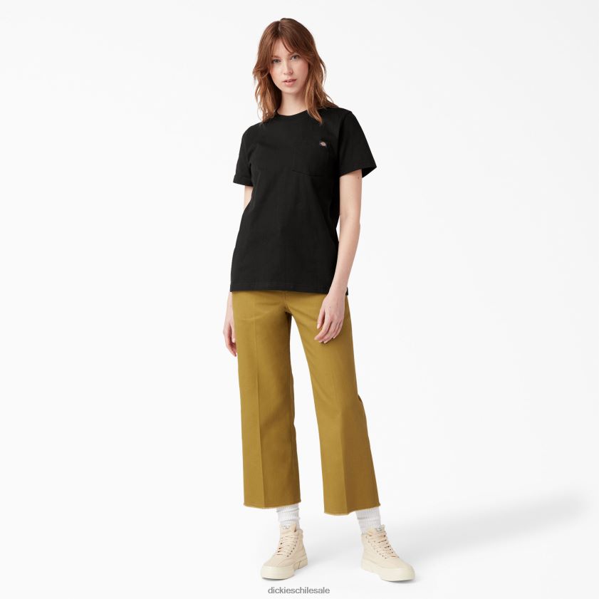 negro (negro) mujer camiseta de manga corta de peso pesado Dickies vestir X4H0F1954