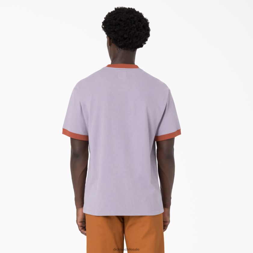 púrpura (pr) hombres playera bordada con muerte cerebral Dickies vestir X4H0F759