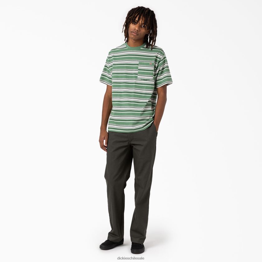raya jaspeada de hiedra oscura (dsv) hombres camiseta holgada a rayas con bolsillo Dickies vestir X4H0F745