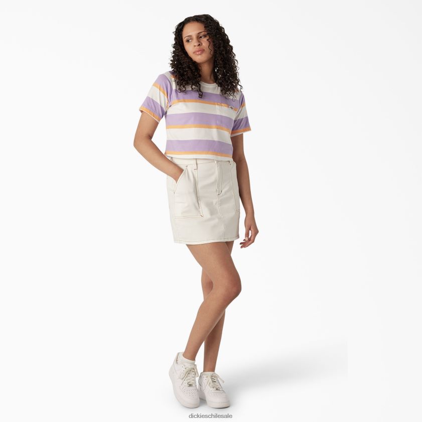 raya universitaria blanca/morada (wps) mujer camiseta corta a rayas Dickies vestir X4H0F2014