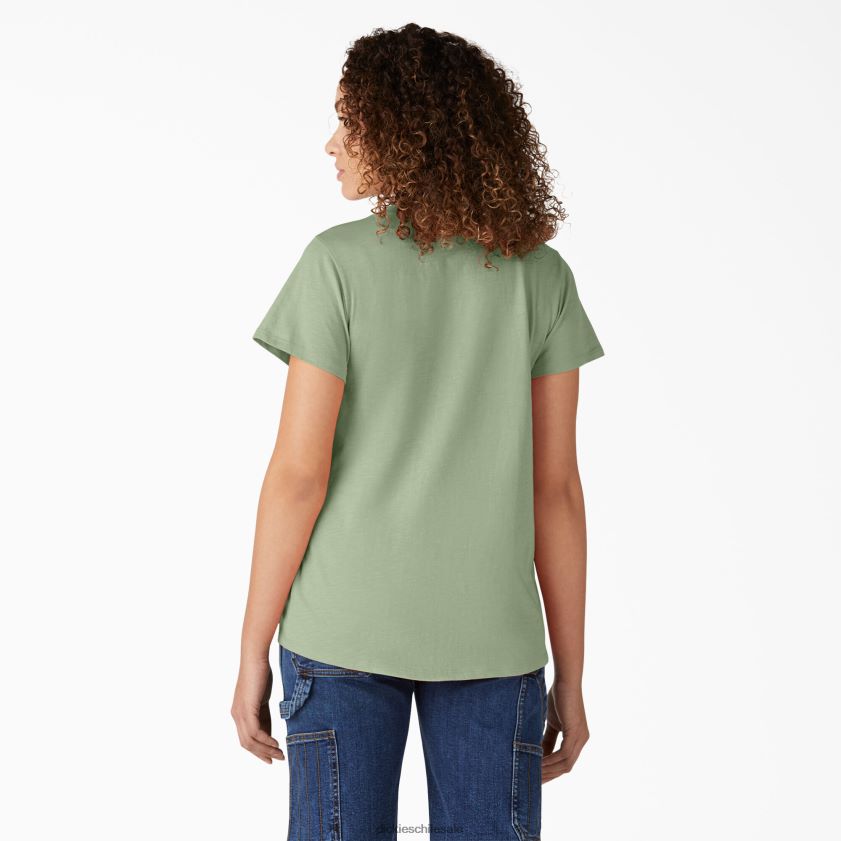 verde celadón (c2g) mujer camiseta de manga corta con cuello en v Dickies vestir X4H0F2060