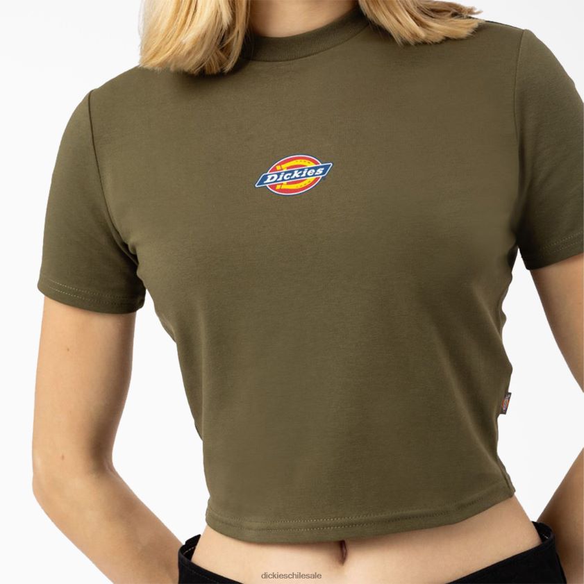 verde militar (ml) mujer camiseta corta con logo Maple Valley Dickies vestir X4H0F2098