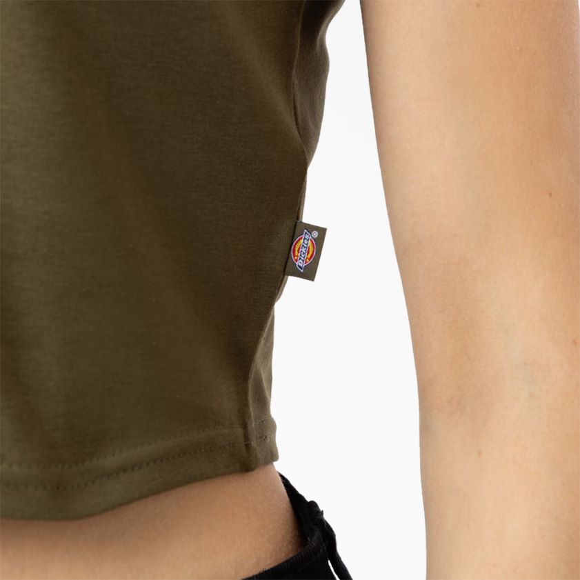 verde militar (ml) mujer camiseta corta con logo Maple Valley Dickies vestir X4H0F2098