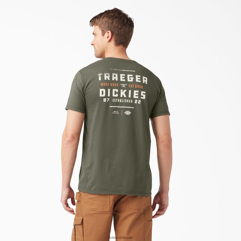 verde musgo (ms) hombres camiseta traeger ultimate grilling Dickies vestir X4H0F595