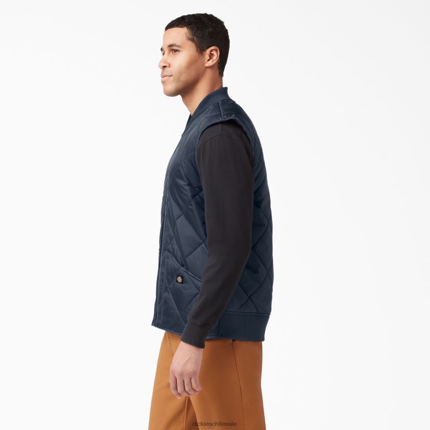 azul marino oscuro (dn) hombres chaleco capitonado con rombos Dickies vestir X4H0F1023