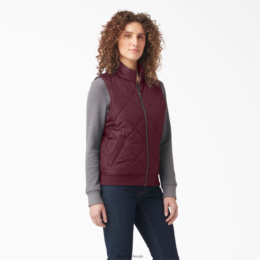 burdeos (por) mujer chaleco acolchado Dickies vestir X4H0F2296 burdeos (por) mujer chaleco acolchado Dickies vestir X4H0F2296