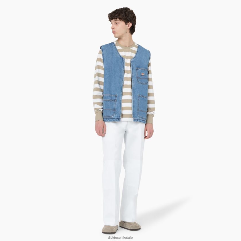 mezclilla ligera (ltd) hombres chaleco de mezclilla con cremallera en el frente Dickies vestir X4H0F972