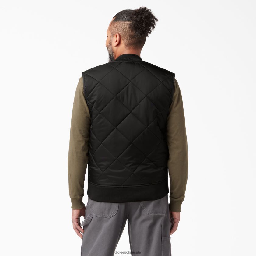negro (negro) hombres chaleco capitonado con rombos Dickies vestir X4H0F1022