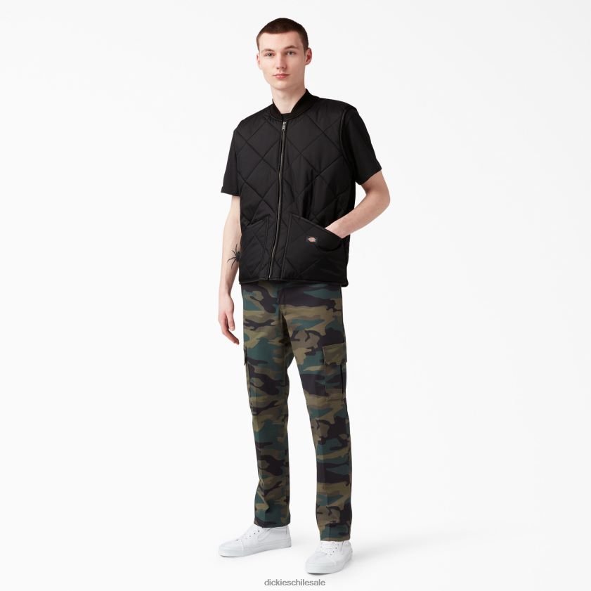 negro (negro) hombres chaleco capitonado con rombos Dickies vestir X4H0F1022