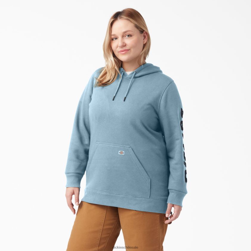 azul claro (ue) mujer jersey grueso con logo en la manga Dickies vestir X4H0F2343