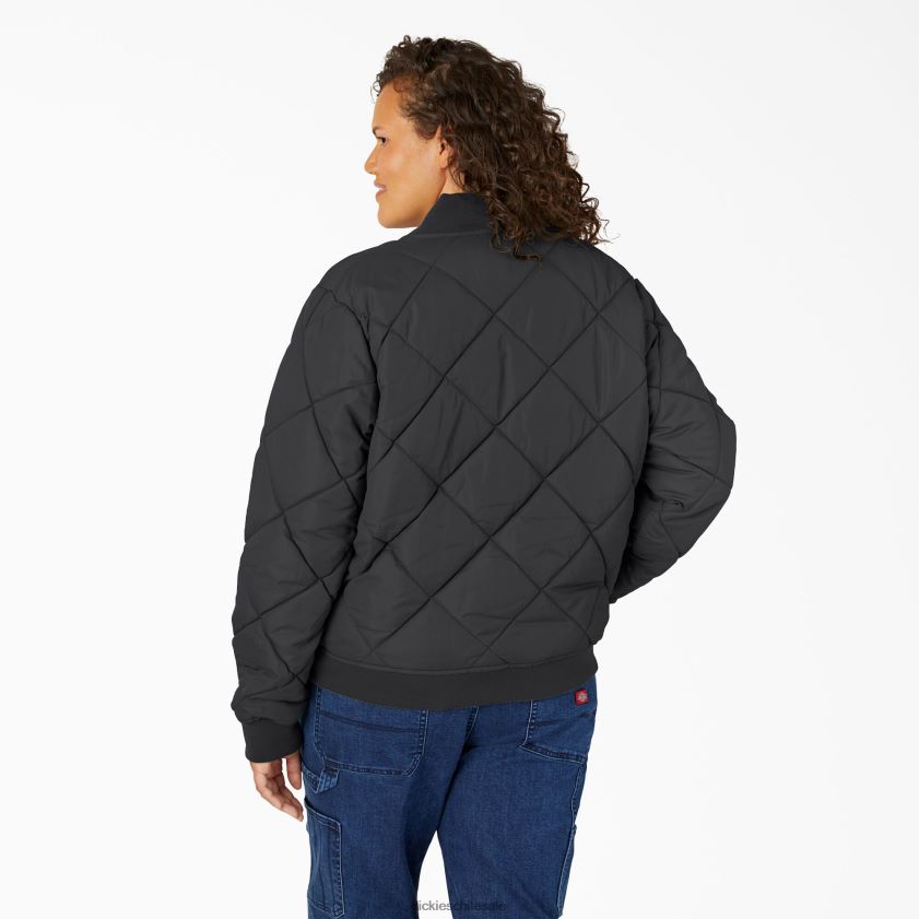 negro (negro) mujer chaqueta bomber acolchada plus Dickies vestir X4H0F2363