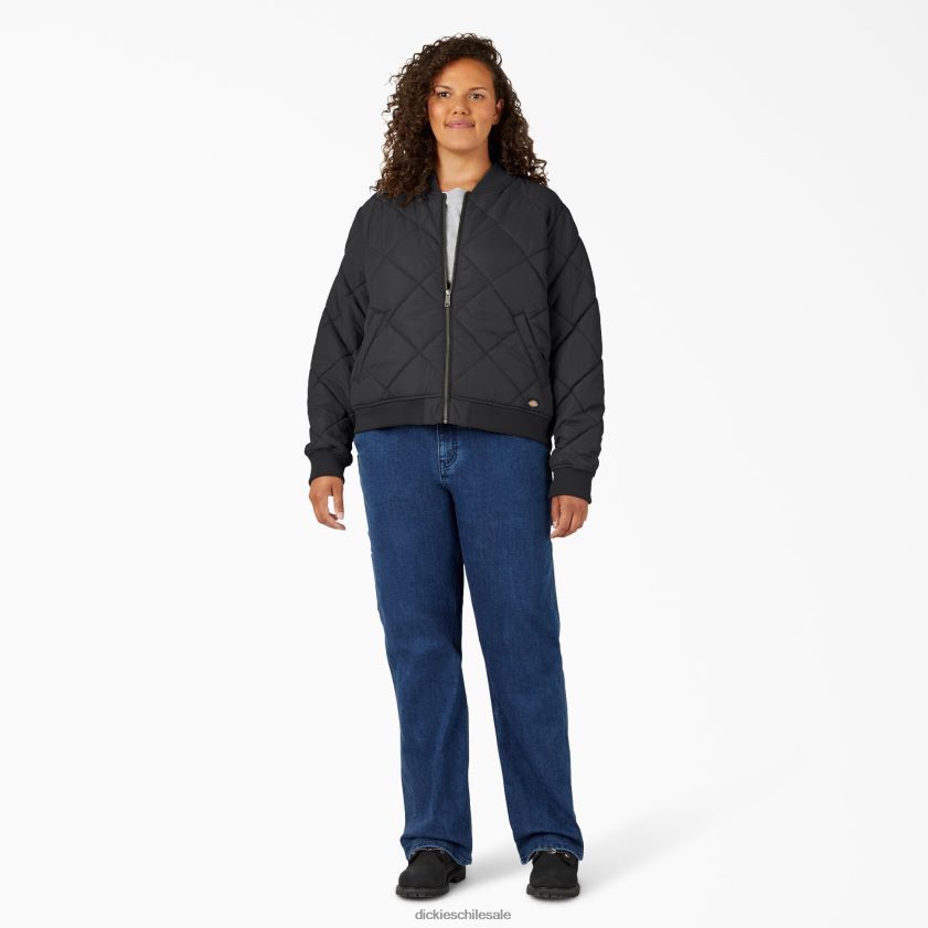 negro (negro) mujer chaqueta bomber acolchada plus Dickies vestir X4H0F2363