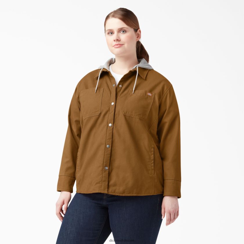 pato marrón (bd) mujer chaqueta camisera con capucha de pato plus Dickies vestir X4H0F2368