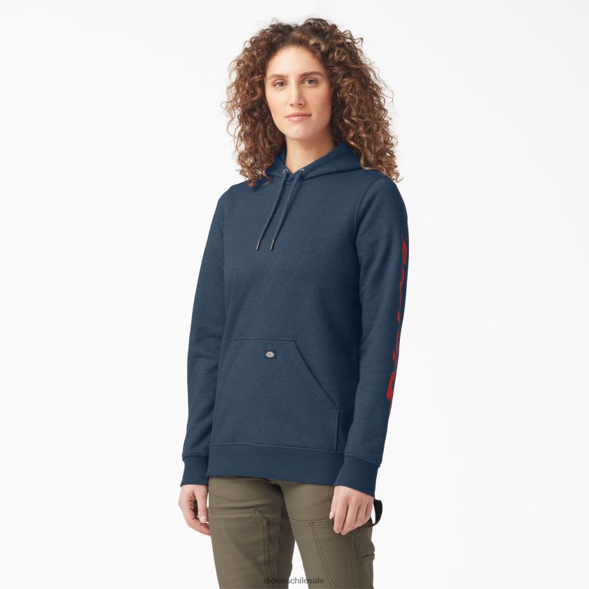 azul marino brezo (nvh) mujer jersey pesado con logo en la manga Dickies vestir X4H0F2310