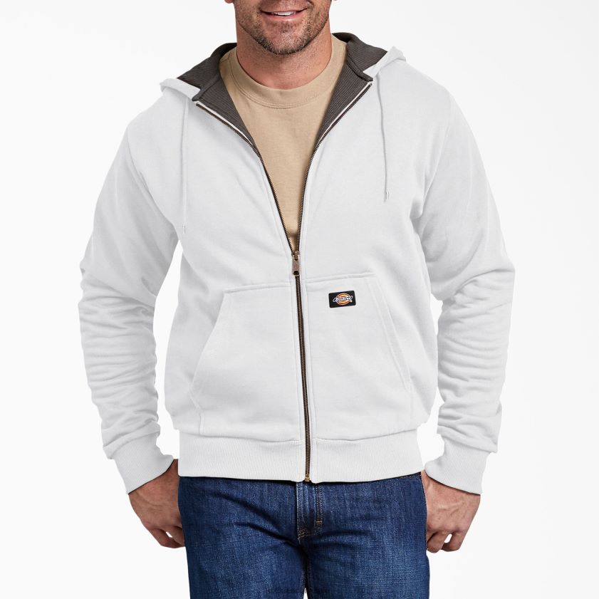 blanco (wh) hombres sudadera con capucha y cremallera con forro térmico Dickies vestir X4H0F1150