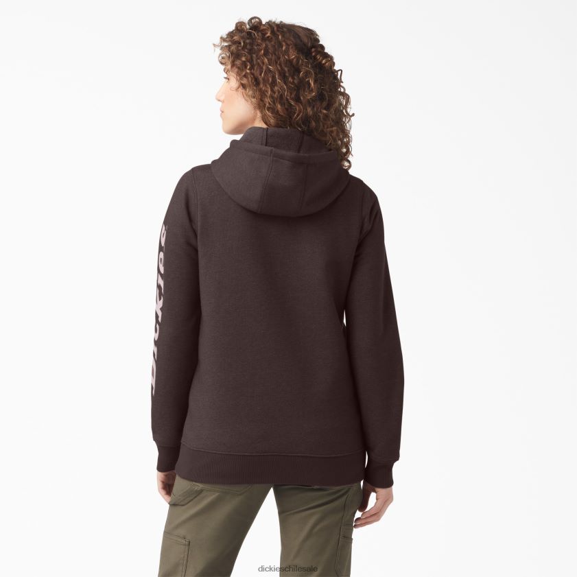 brezo marrón chocolate (cbh) mujer jersey pesado con logo en la manga Dickies vestir X4H0F2303