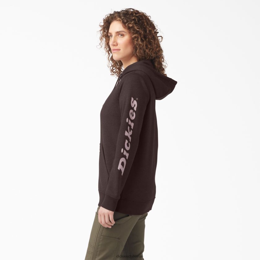 brezo marrón chocolate (cbh) mujer jersey pesado con logo en la manga Dickies vestir X4H0F2303