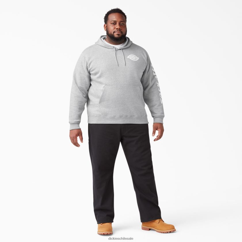gris jaspeado (hg) hombres sudadera con capucha y logo en la manga Dickies vestir X4H0F1149