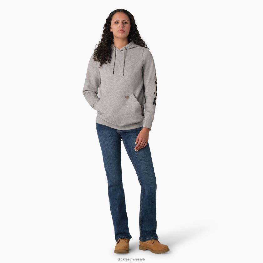 gris jaspeado (hg) mujer jersey pesado con logo en la manga Dickies vestir X4H0F2306