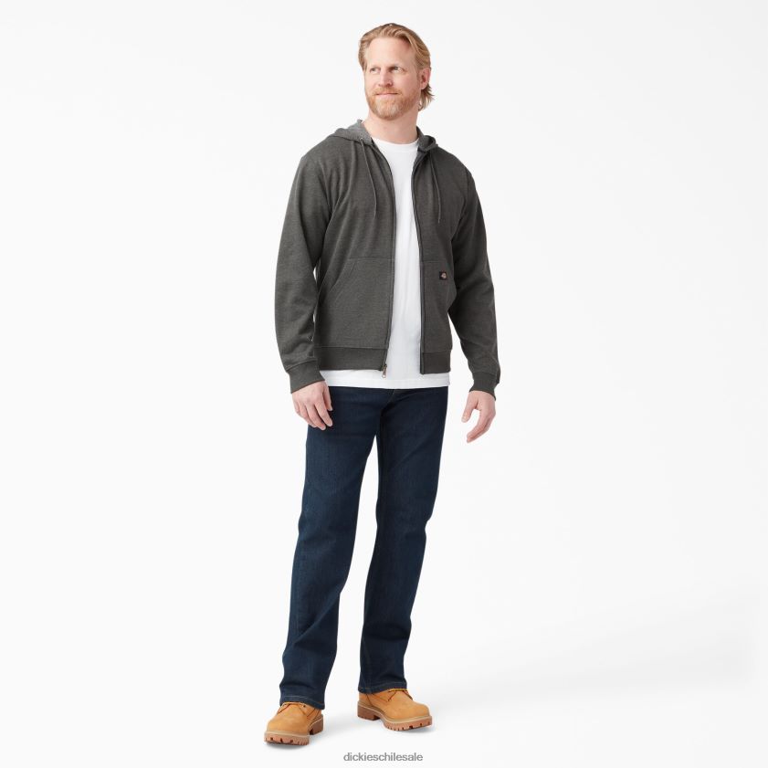 gris jaspeado oscuro (iyd) hombres sudadera con capucha y cremallera de peso medio Dickies vestir X4H0F981