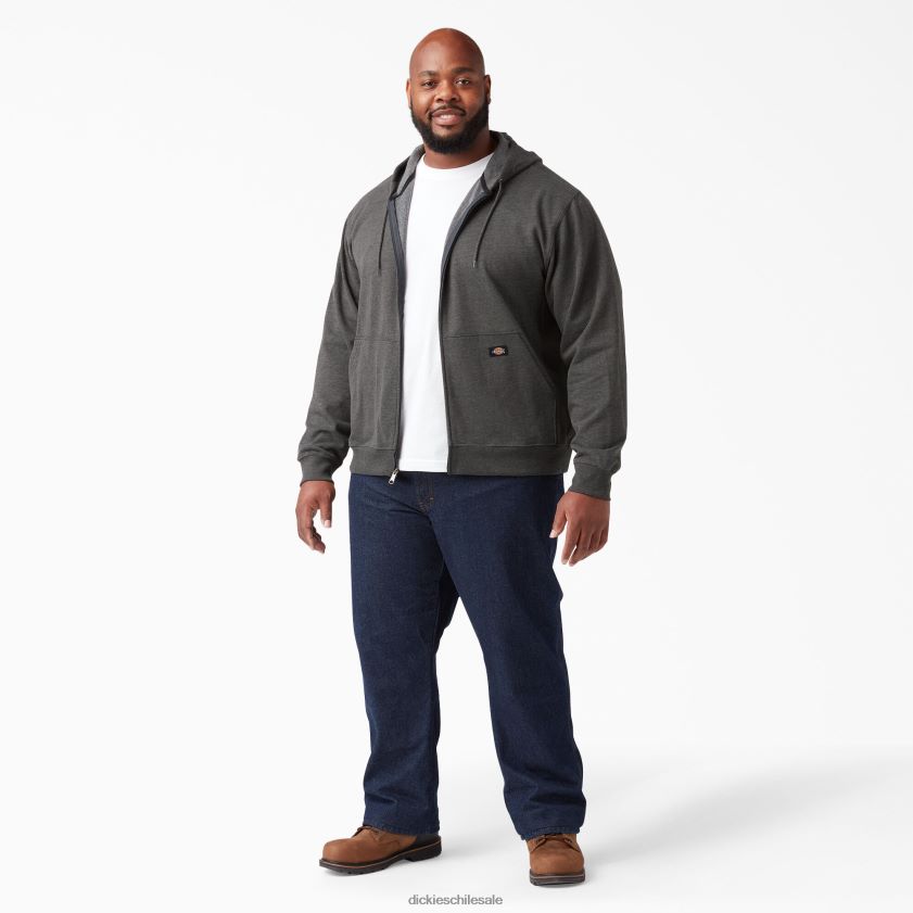 gris jaspeado oscuro (iyd) hombres sudadera con capucha y cremallera de peso medio Dickies vestir X4H0F981