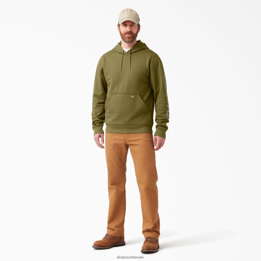 musgo verde (g2m) hombres sudadera con capucha y logo repelente al agua Dickies vestir X4H0F1037