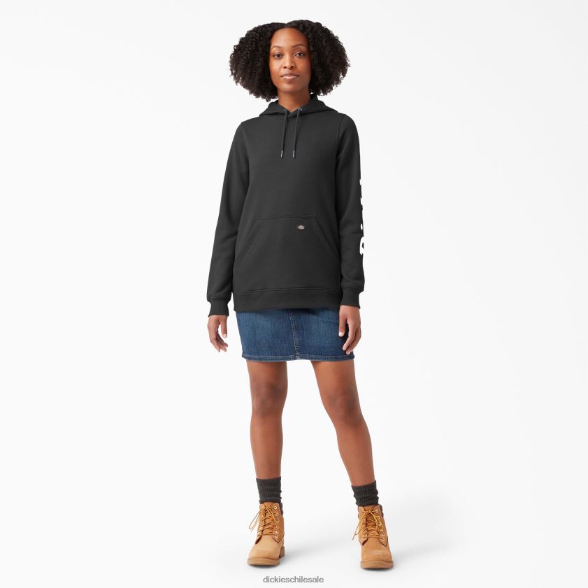 negro (kbk) mujer jersey pesado con logo en la manga Dickies vestir X4H0F2307