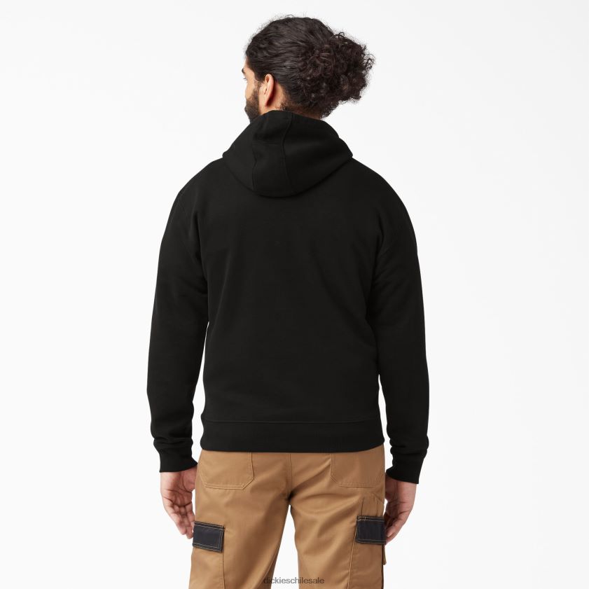 negro (negro) hombres sudadera con capucha de vellón de peso medio Dickies vestir X4H0F982