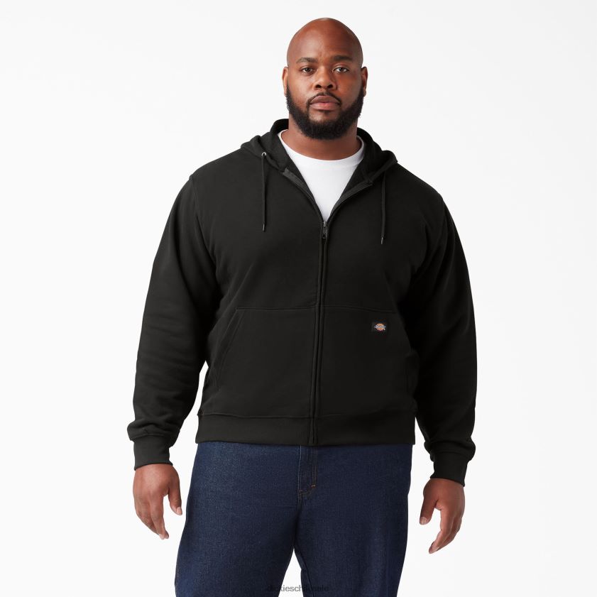 negro (negro) hombres sudadera con capucha y cremallera de peso medio Dickies vestir X4H0F978