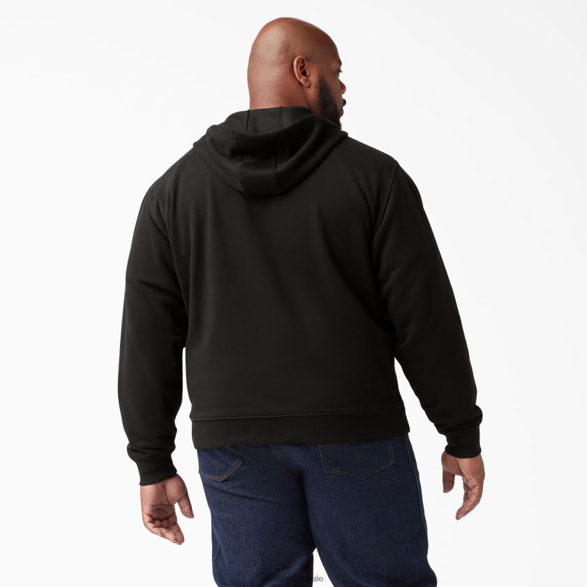 negro (negro) hombres sudadera con capucha y cremallera de peso medio Dickies vestir X4H0F978