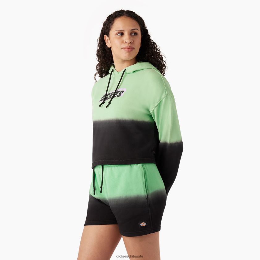 tinte de manzana menta/negro (amd) mujer sudadera con capucha corta y sombreada Dickies vestir X4H0F2334