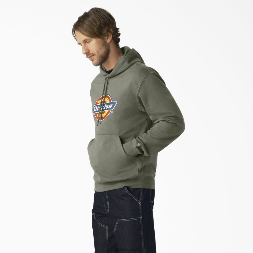 verde musgo (ms) hombres sudadera con capucha y logo tricolor repelente al agua Dickies vestir X4H0F1109