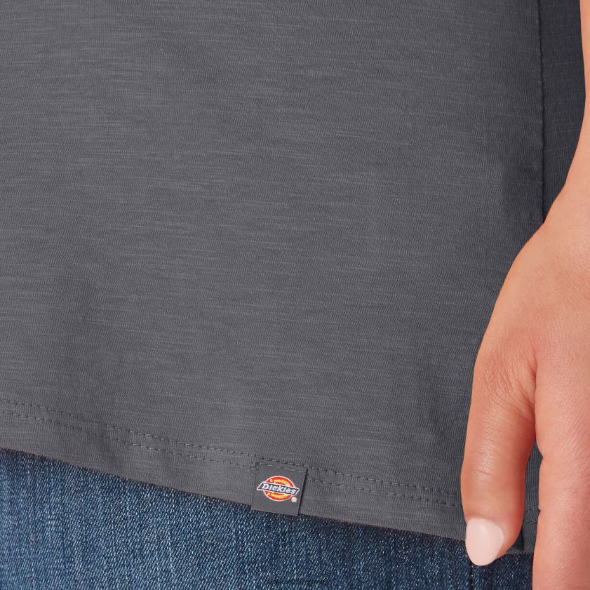 gris grafito (ga) mujer camiseta de manga corta con cuello de pico plus Dickies vestir X4H0F2038