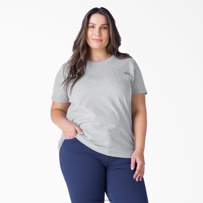 gris jaspeado (hg) mujer camiseta de peso pesado de manga corta plus Dickies vestir X4H0F1970