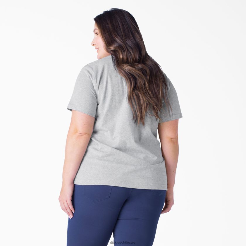 gris jaspeado (hg) mujer camiseta de peso pesado de manga corta plus Dickies vestir X4H0F1970