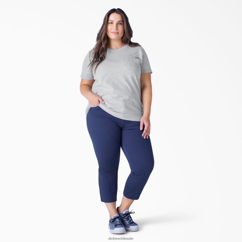 gris jaspeado (hg) mujer camiseta de peso pesado de manga corta plus Dickies vestir X4H0F1970