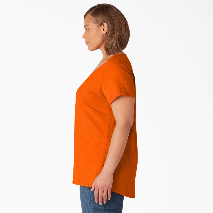 ibis escarlata (s2s) mujer camiseta de manga corta con cuello de pico plus Dickies vestir X4H0F2040