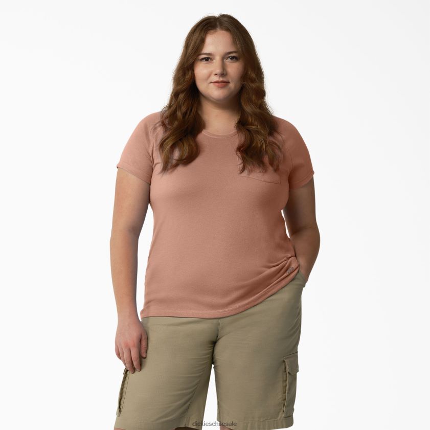 jaspeado de un solo tinte de corcho (c2k) mujer camiseta de manga corta más refrescante Dickies vestir X4H0F1587