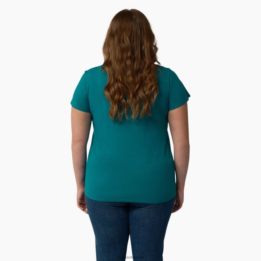 lago profundo (dl2) mujer camiseta de manga corta con cuello de pico plus Dickies vestir X4H0F2036