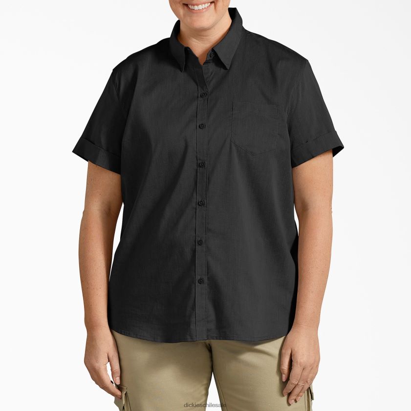 negro (negro) mujer más camisa abotonada Dickies vestir X4H0F2058