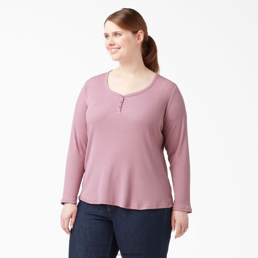 orquídea polvorienta (kdd) mujer más camiseta henley de manga larga Dickies vestir X4H0F2205