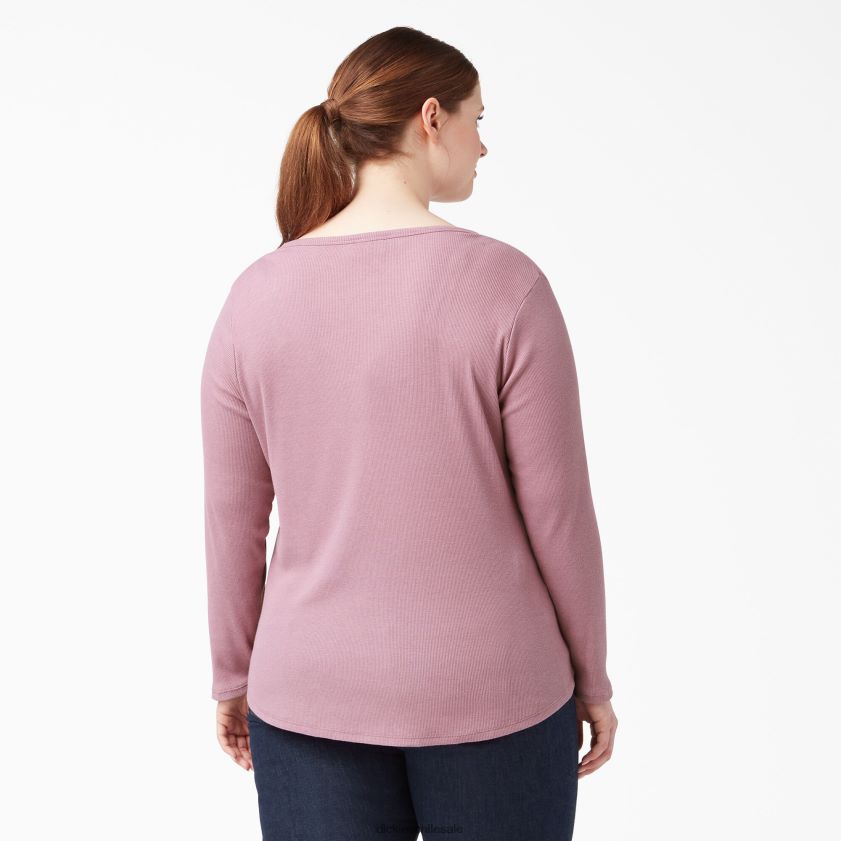 orquídea polvorienta (kdd) mujer más camiseta henley de manga larga Dickies vestir X4H0F2205