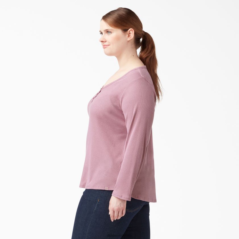 orquídea polvorienta (kdd) mujer más camiseta henley de manga larga Dickies vestir X4H0F2205