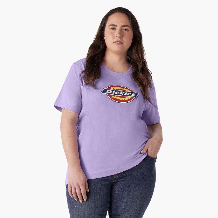 rosa morada (ur2) mujer playera de peso pesado con logo Dickies vestir X4H0F2145